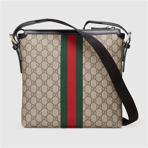 gucci web gg supreme messenger|Gucci monogram Messenger bag.